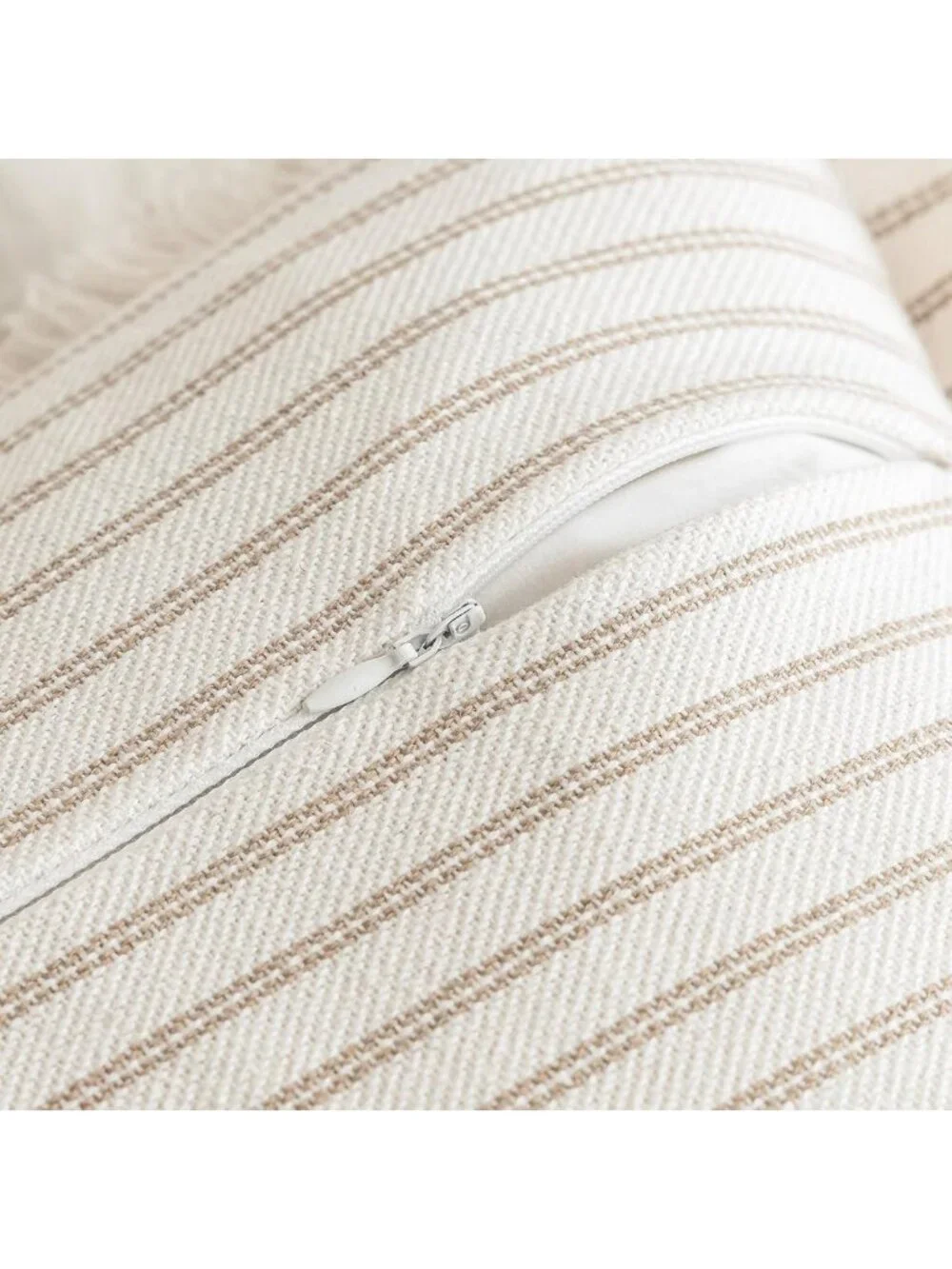 Set of 2 22x22 Striped Fringe Throw Pillow Covers - Boho Tassel Cushion Covers